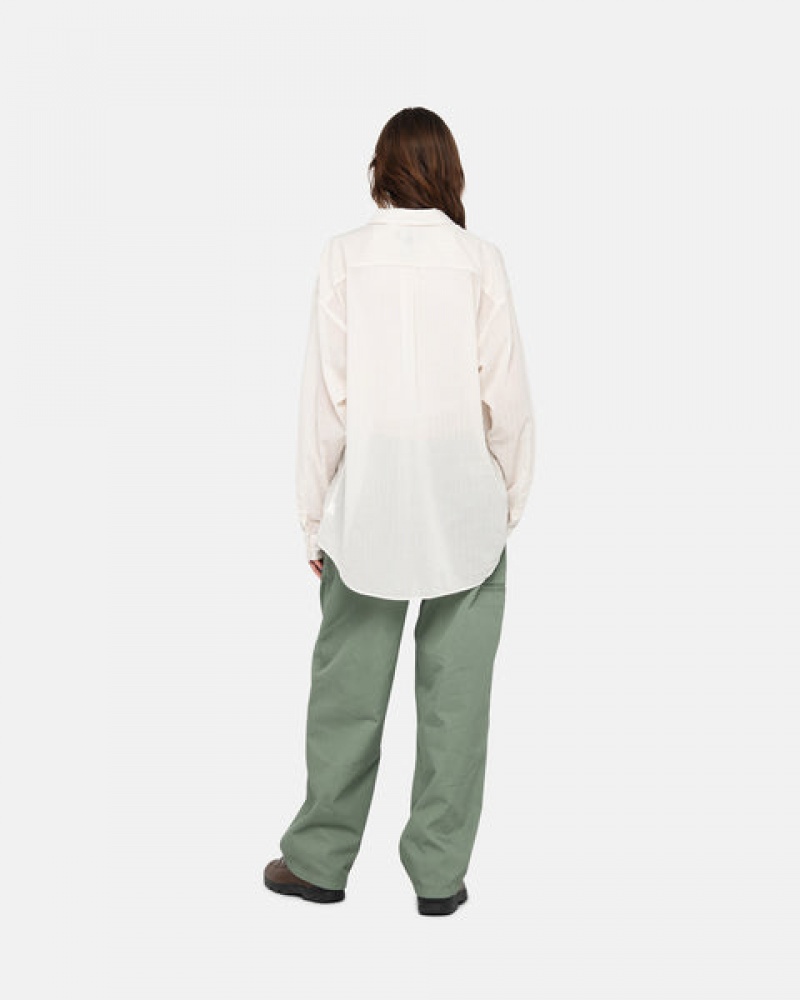 Men's Stussy Light Weight Classic Shirts White Ireland | QNO-9981