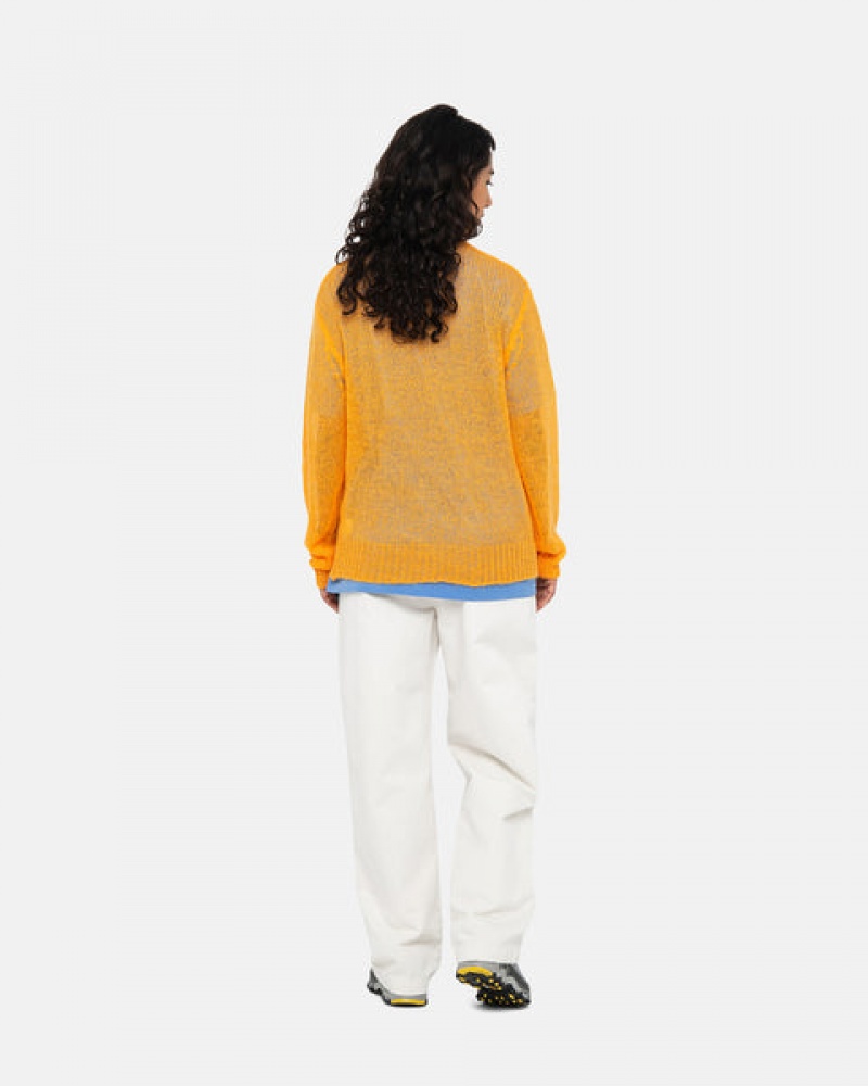 Men's Stussy Loose Knit Sweaters Orange Ireland | DHM-8660