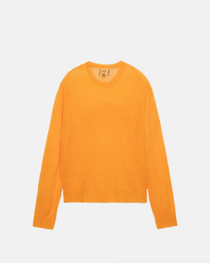 Men's Stussy Loose Knit Sweaters Orange Ireland | DHM-8660