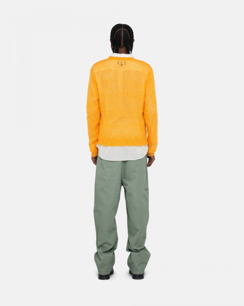 Men's Stussy Loose Knit Sweaters Orange Ireland | DHM-8660