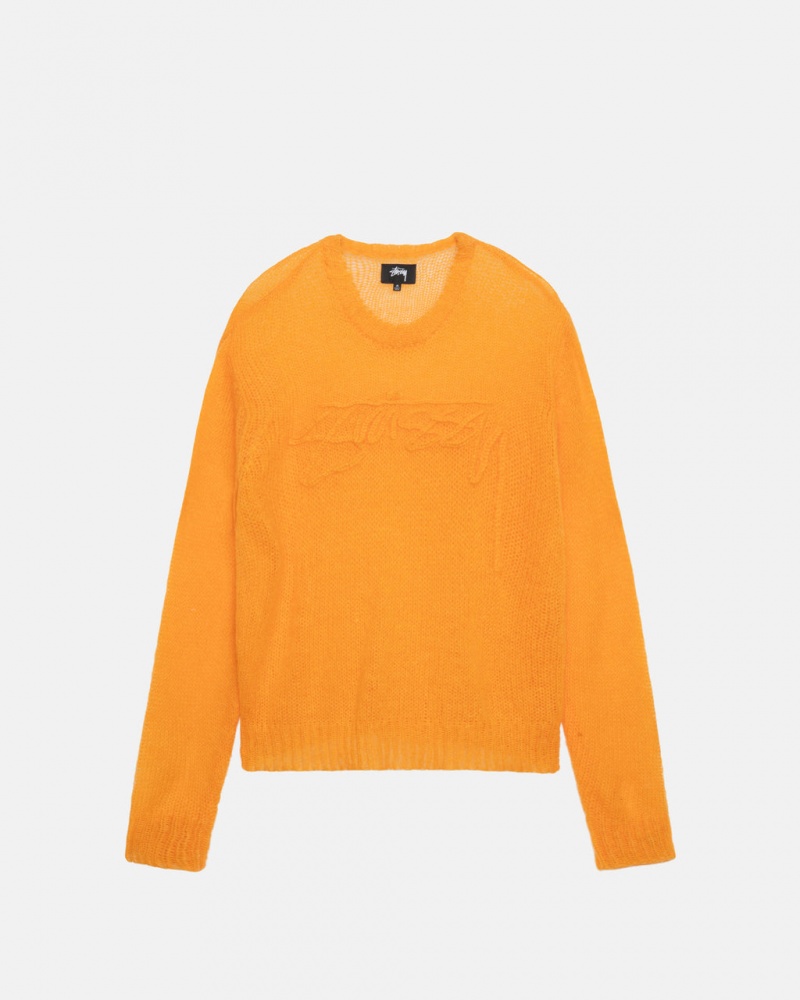 Men\'s Stussy Loose Knit Sweaters Orange Ireland | DHM-8660