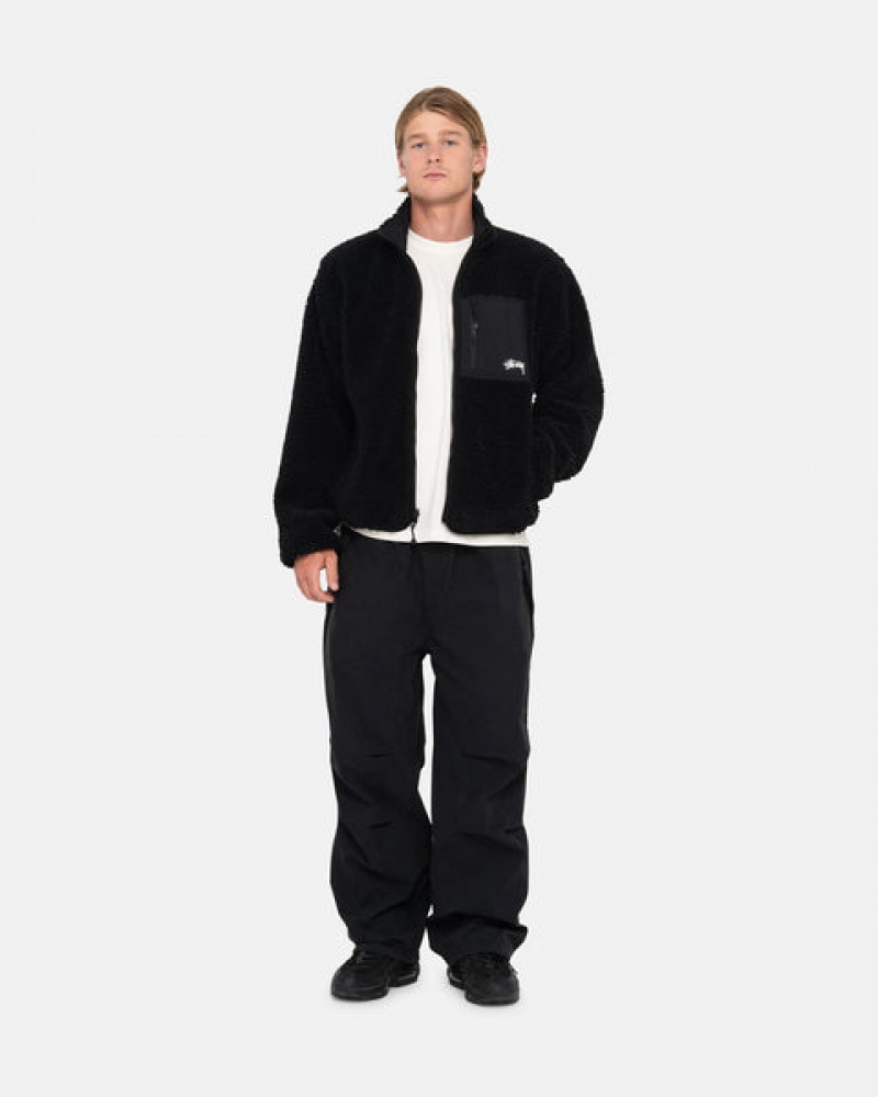 Men's Stussy Nyco Over Trousers Pants Black Ireland | IZV-8018