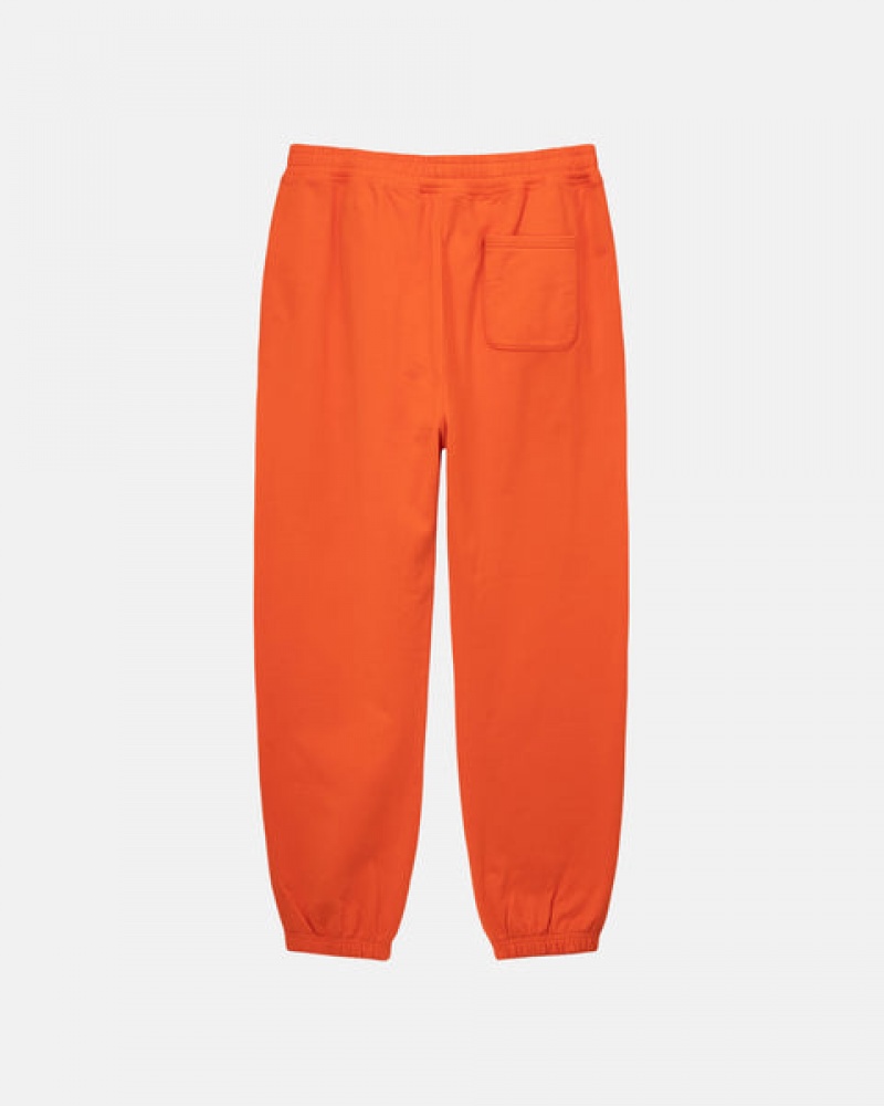 Men's Stussy Overdyed Stock Logo Pant Sweatshirts Orange Ireland | XNQ-5801