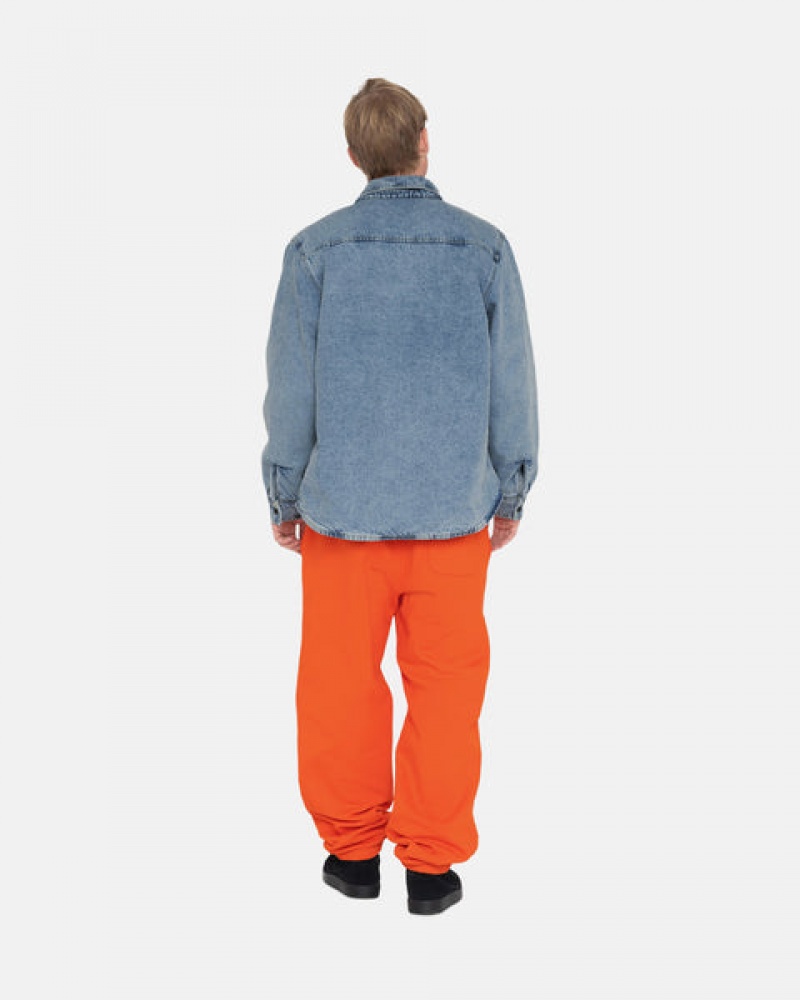 Men's Stussy Overdyed Stock Logo Pant Sweatshirts Orange Ireland | XNQ-5801