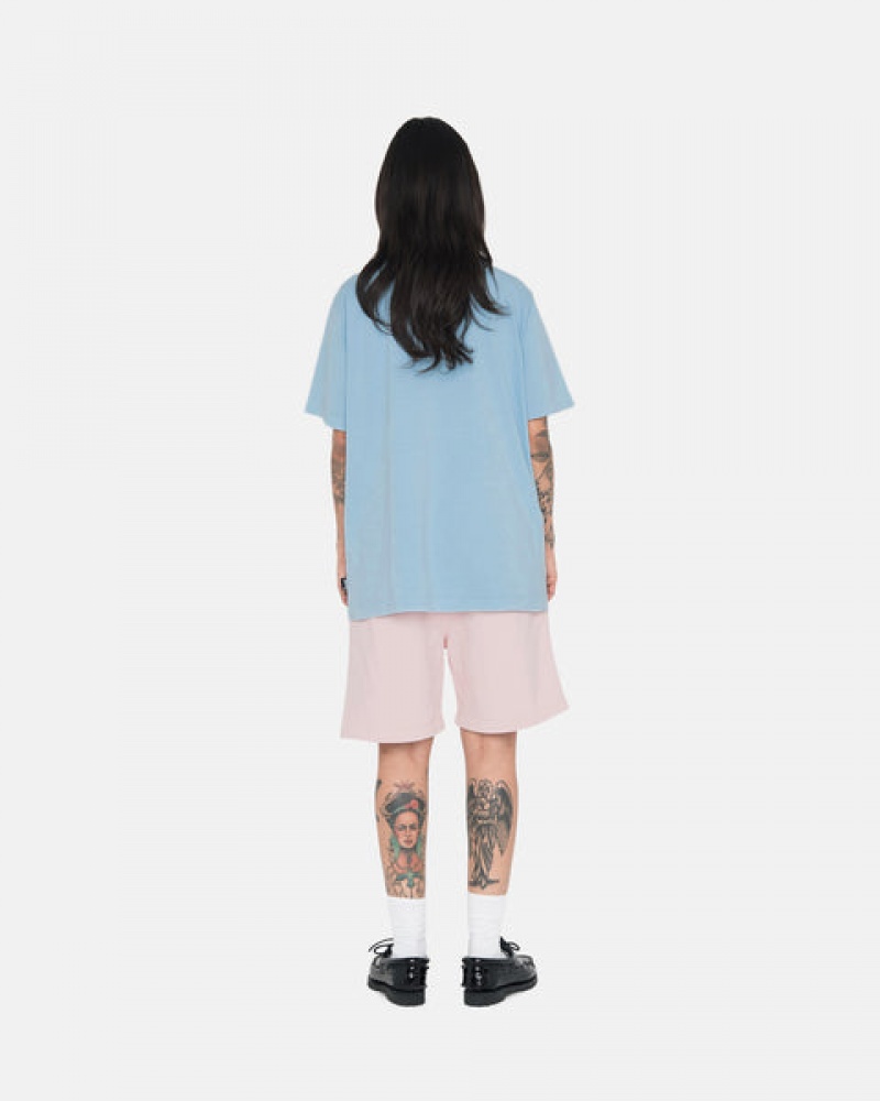 Men's Stussy Overdyed Stock Logo Shorts Pink Ireland | PXL-0855