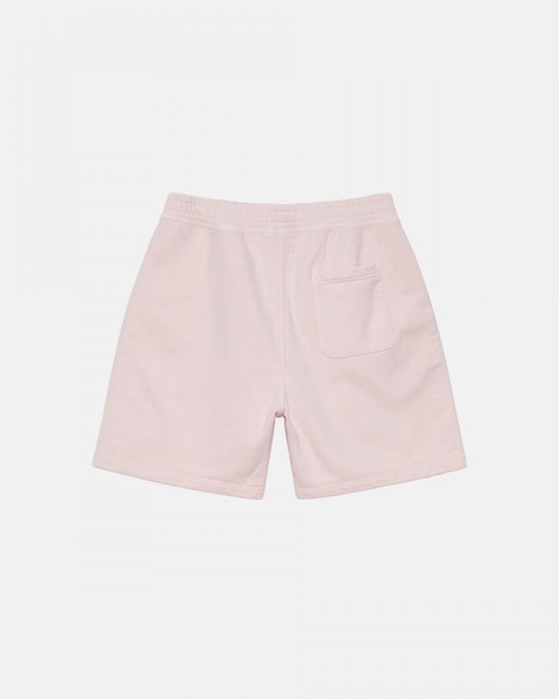 Men's Stussy Overdyed Stock Logo Shorts Pink Ireland | PXL-0855