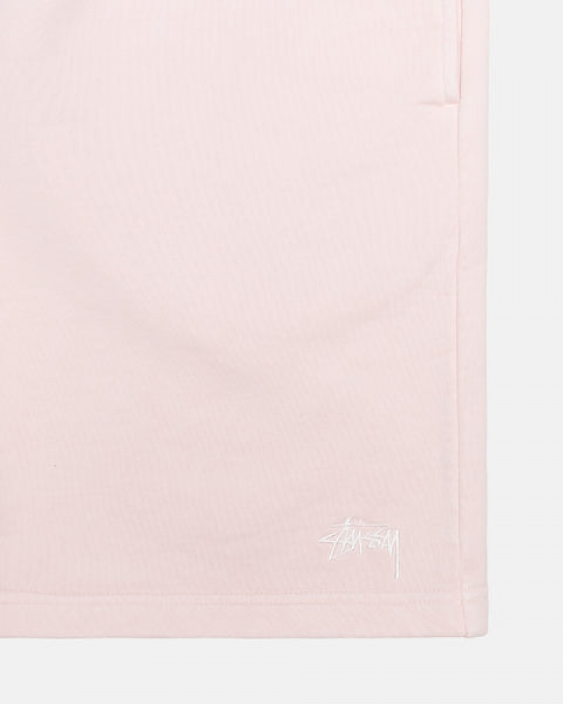 Men's Stussy Overdyed Stock Logo Shorts Pink Ireland | PXL-0855