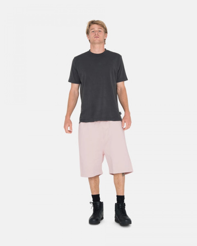 Men's Stussy Overdyed Stock Logo Shorts Pink Ireland | PXL-0855