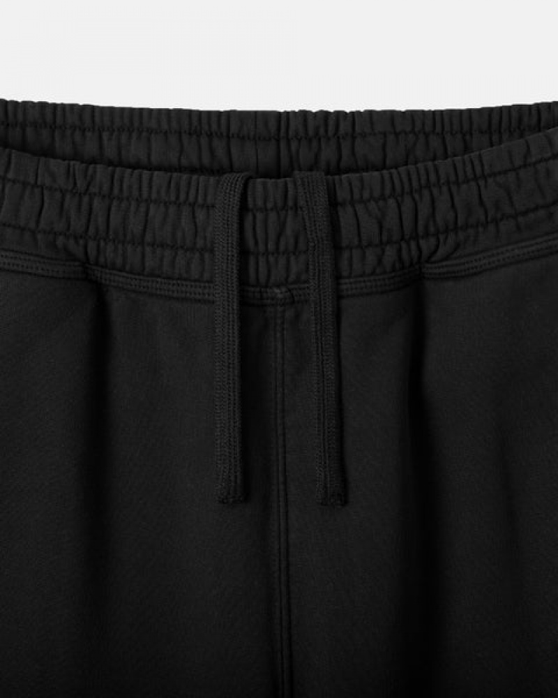 Men's Stussy Overdyed Stock Logo Sweat Shorts Black Ireland | FEZ-9052