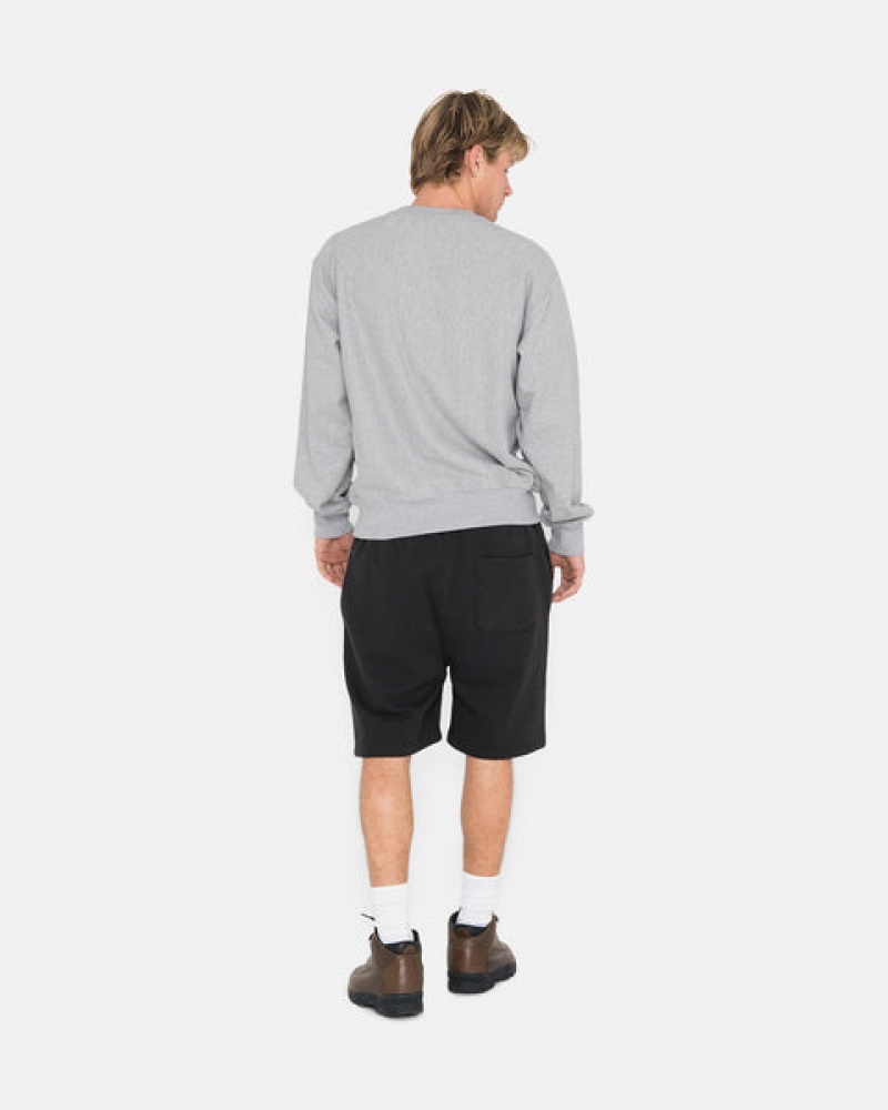 Men's Stussy Overdyed Stock Logo Sweat Shorts Black Ireland | FEZ-9052