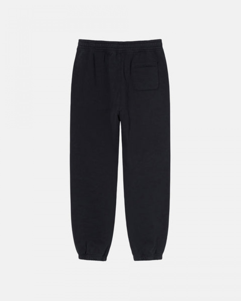 Men's Stussy Overdyed Stock Logo Sweatpants Black Ireland | NEO-8183