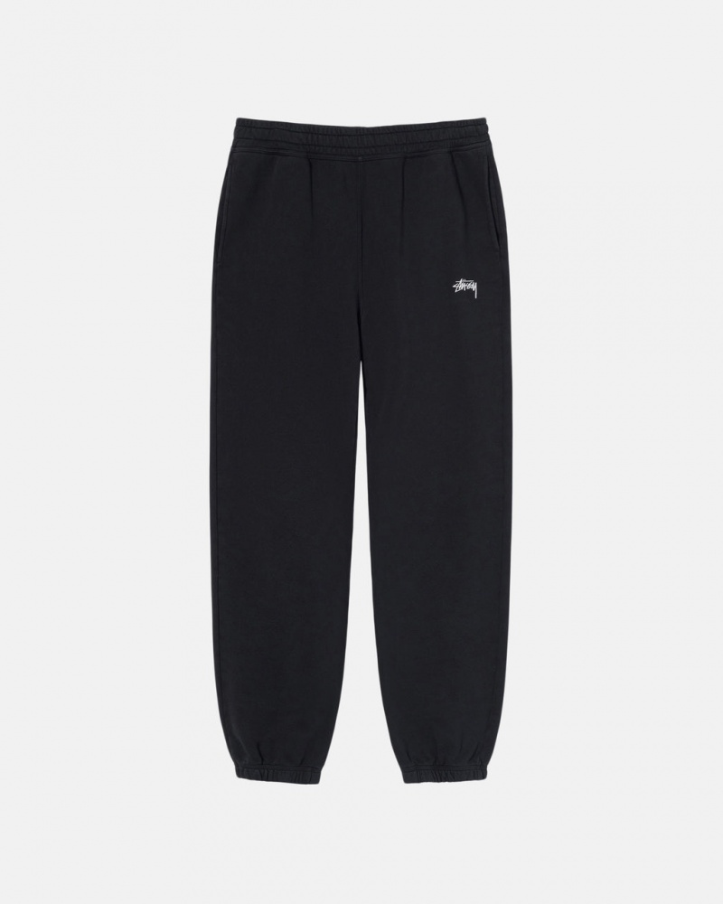 Men\'s Stussy Overdyed Stock Logo Sweatpants Black Ireland | NEO-8183