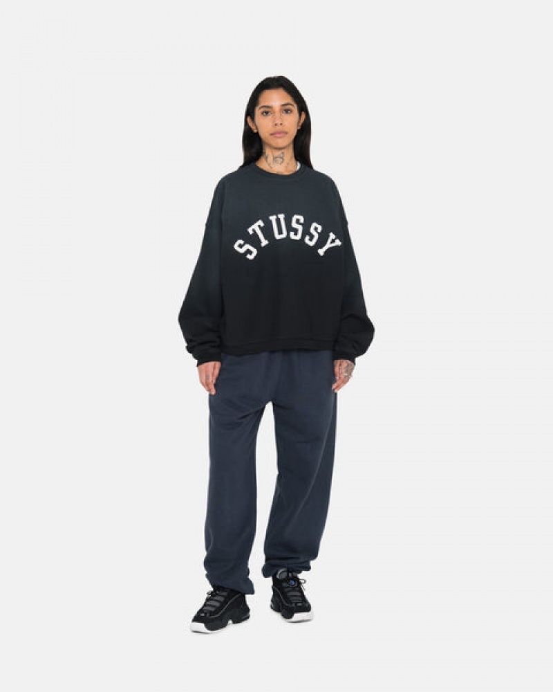 Men's Stussy Overdyed Stock Logo Sweatpants Navy Ireland | LHV-2171