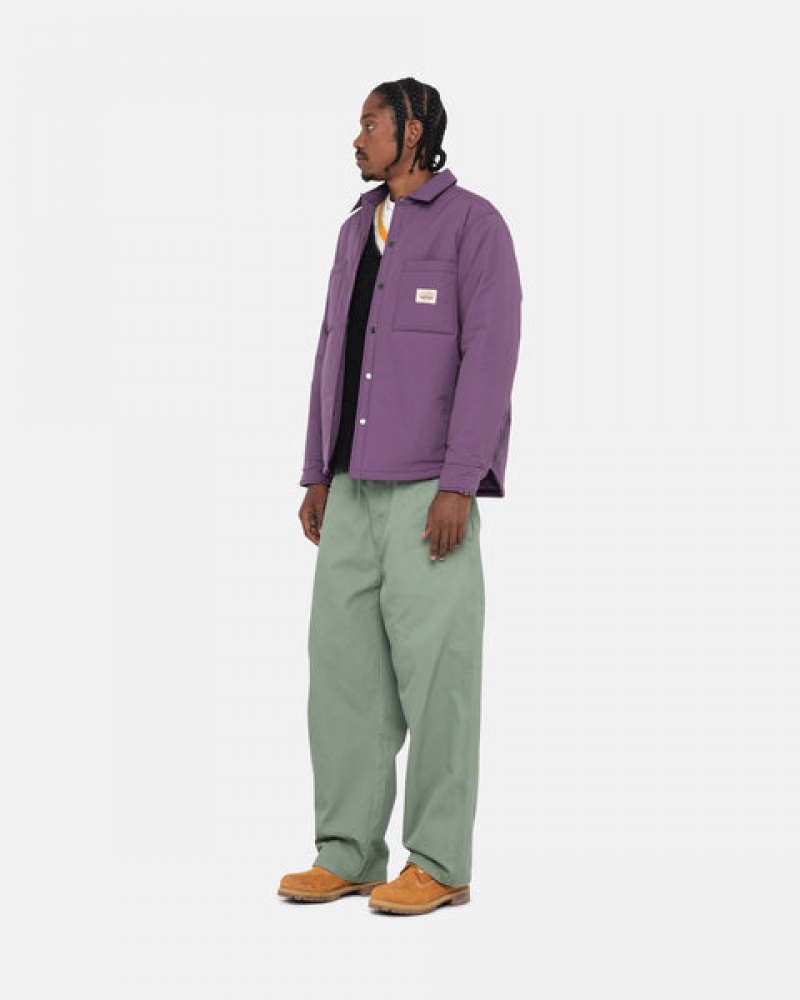 Men's Stussy Padded Tech Over Shirt Jackets Purple Ireland | SRL-8484