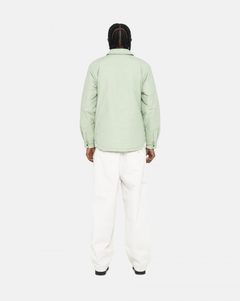 Men's Stussy Padded Tech Over Shirts Green Ireland | BFE-8973