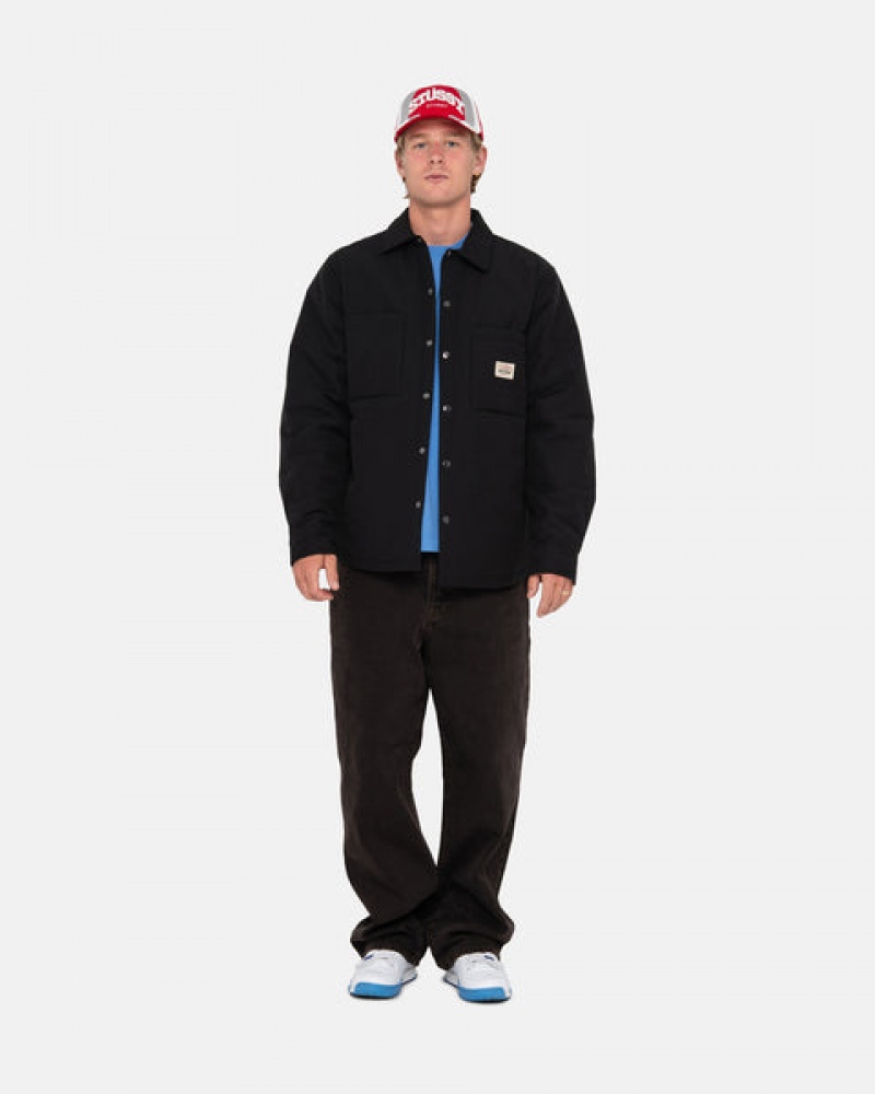 Men's Stussy Padded Tech Over Shirts Black Ireland | HJE-0004