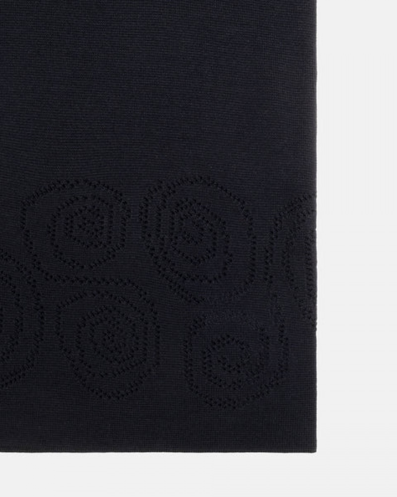 Men's Stussy Perforated Swirl Knit Shirts Black Ireland | JFF-1042