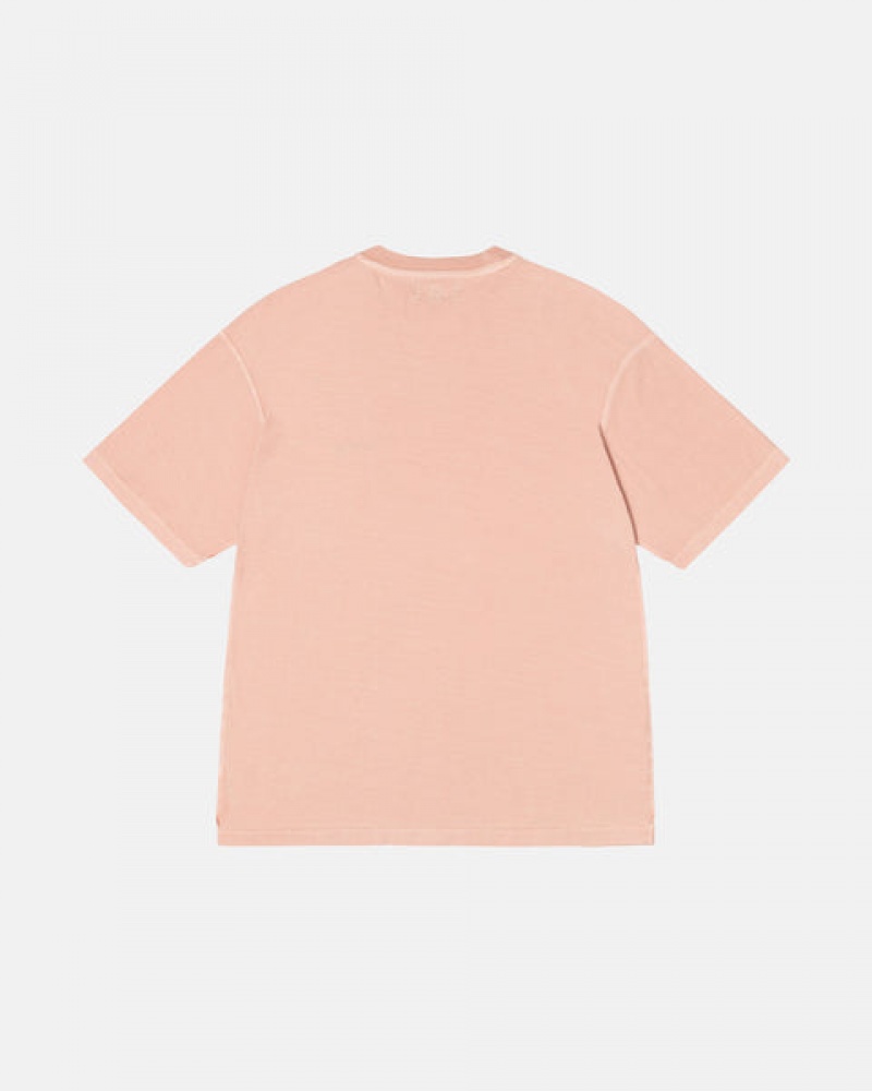 Men's Stussy Pig. Dyed Inside Out Crew Tees Light Pink Ireland | WTS-3616