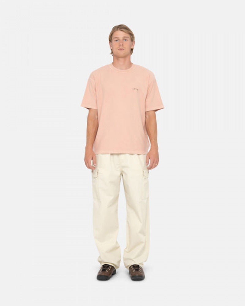 Men's Stussy Pig. Dyed Inside Out Crew Tees Light Pink Ireland | WTS-3616