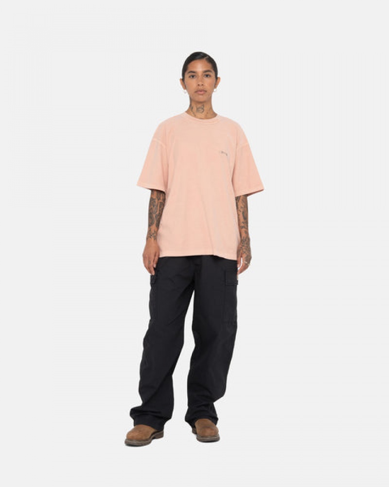 Men's Stussy Pig. Dyed Inside Out Crew Tees Light Pink Ireland | WTS-3616