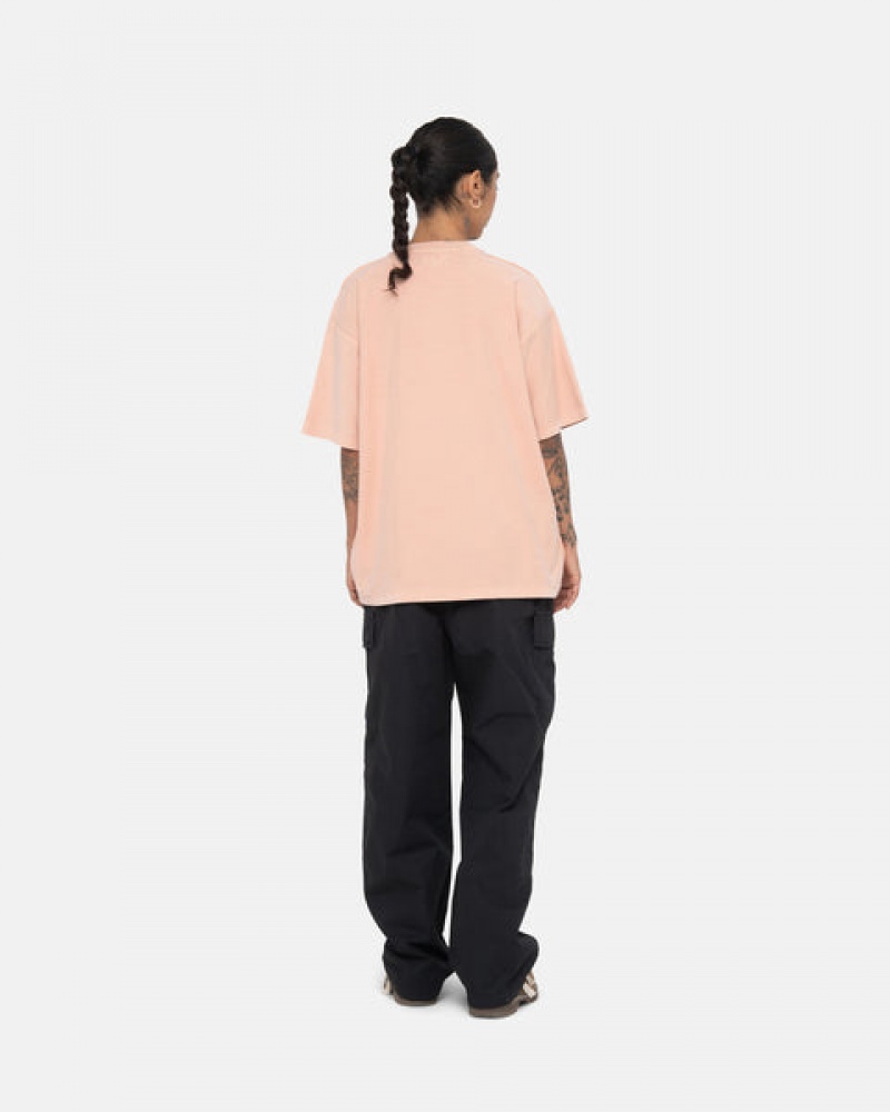 Men's Stussy Pig. Dyed Inside Out Crew Tees Light Pink Ireland | WTS-3616