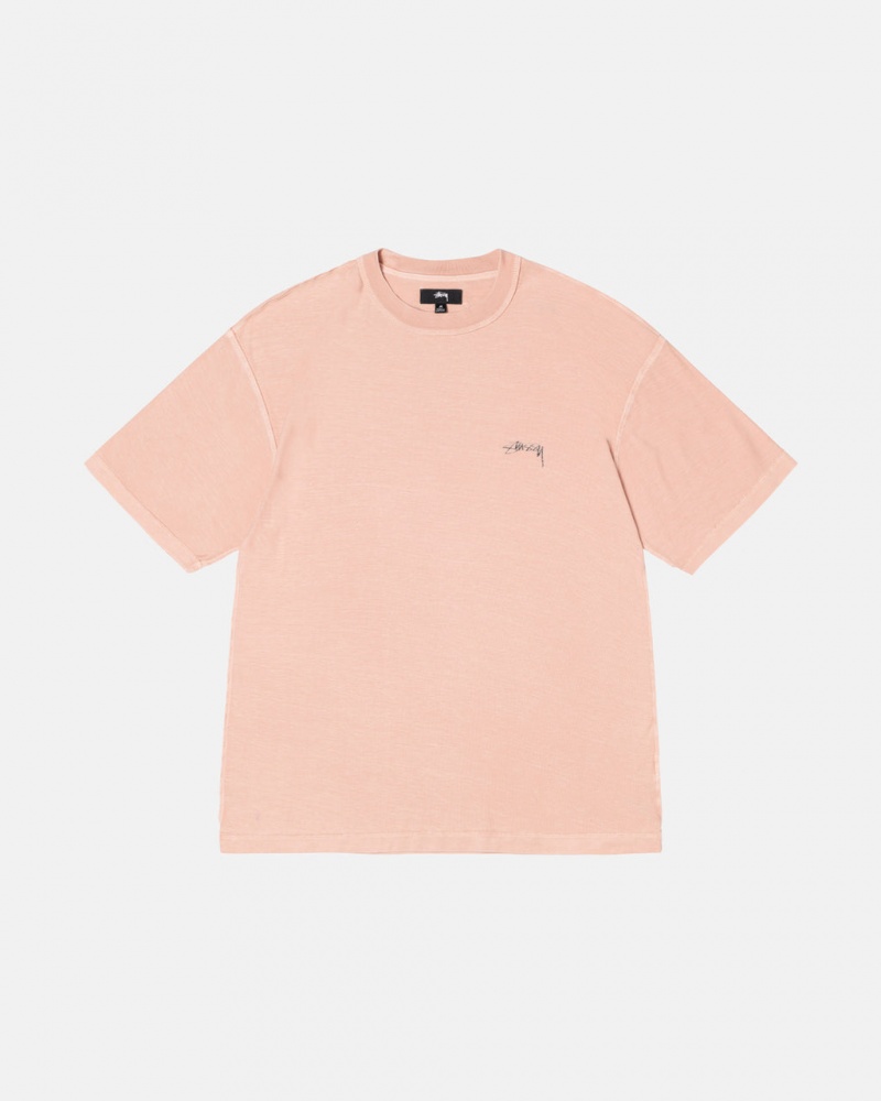 Men\'s Stussy Pig. Dyed Inside Out Crew Tees Light Pink Ireland | WTS-3616