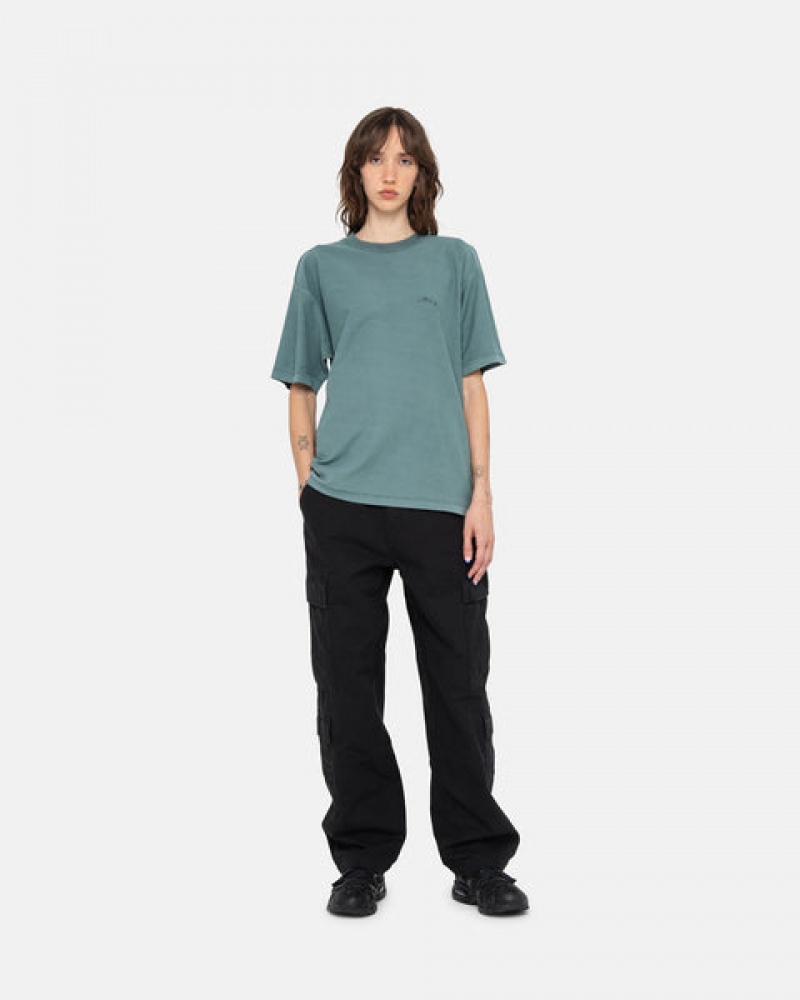 Men's Stussy Pig. Dyed Inside Out Crew Tops Turquoise Ireland | ZWS-3065