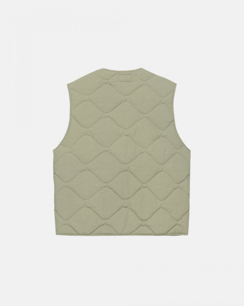 Men's Stussy Recycled Nylon Liner Vest Brown Ireland | RXI-6168