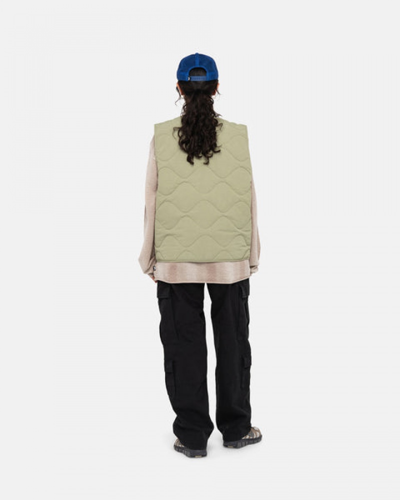 Men's Stussy Recycled Nylon Liner Vest Brown Ireland | RXI-6168