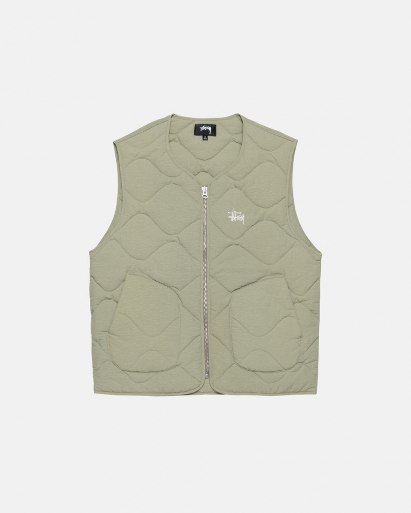 Men\'s Stussy Recycled Nylon Liner Vest Brown Ireland | RXI-6168