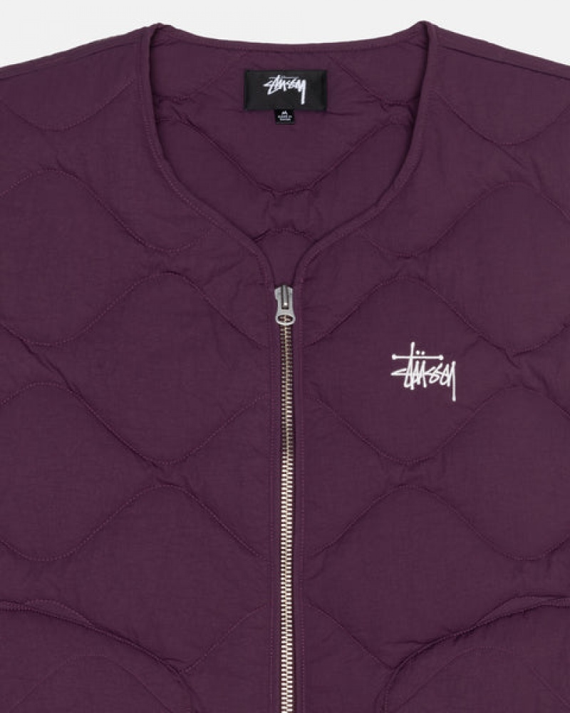 Men's Stussy Recycled Nylon Liner Vest Fuchsia Ireland | XGB-9016