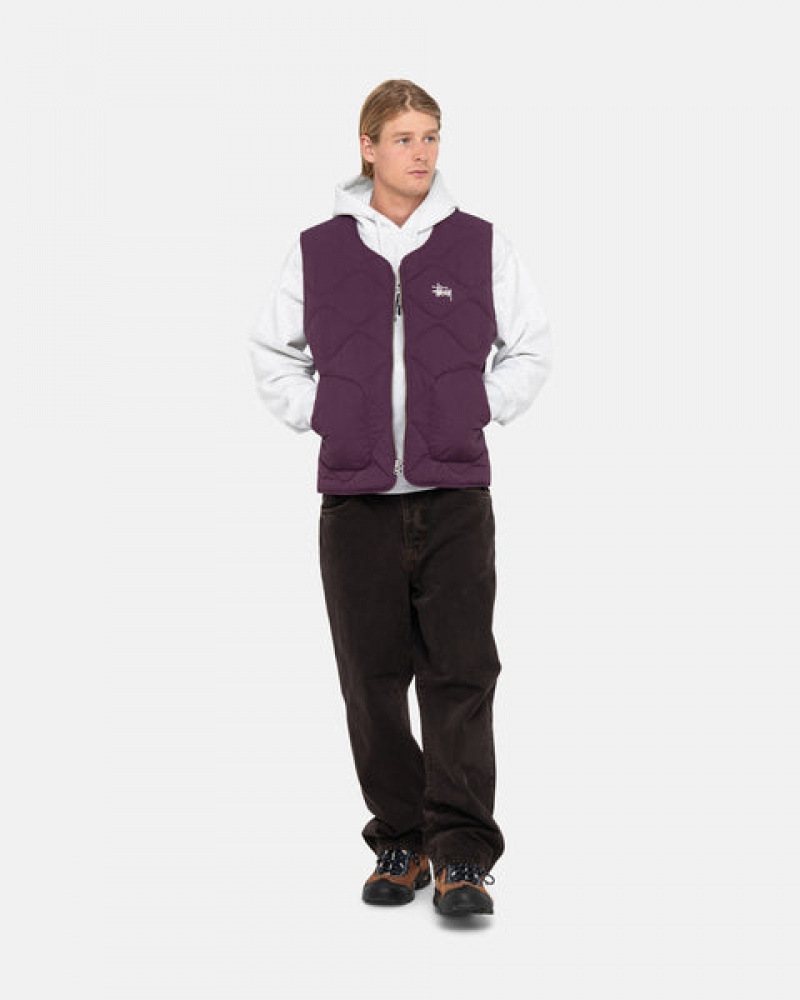 Men's Stussy Recycled Nylon Liner Vest Fuchsia Ireland | XGB-9016