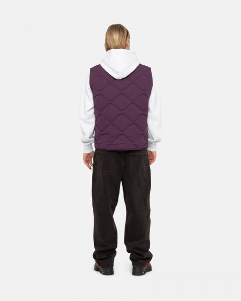 Men's Stussy Recycled Nylon Liner Vest Fuchsia Ireland | XGB-9016