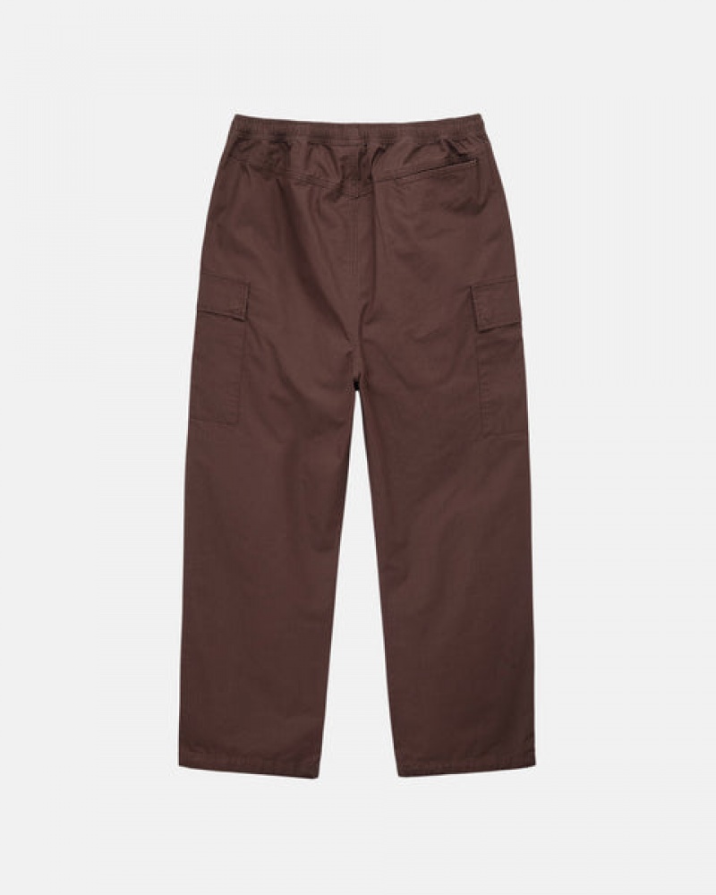 Men's Stussy Ripstop Cargo Beach Pants Brown Ireland | RDI-9003