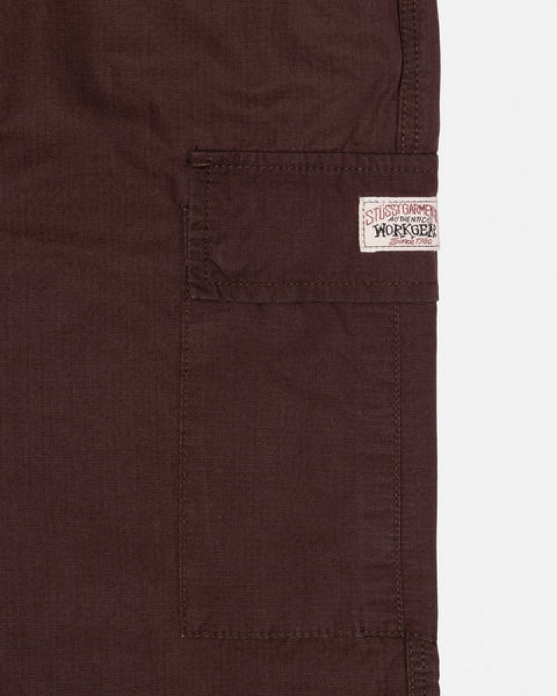 Men's Stussy Ripstop Cargo Beach Pants Brown Ireland | RDI-9003