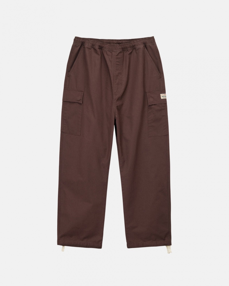 Men\'s Stussy Ripstop Cargo Beach Pants Brown Ireland | RDI-9003