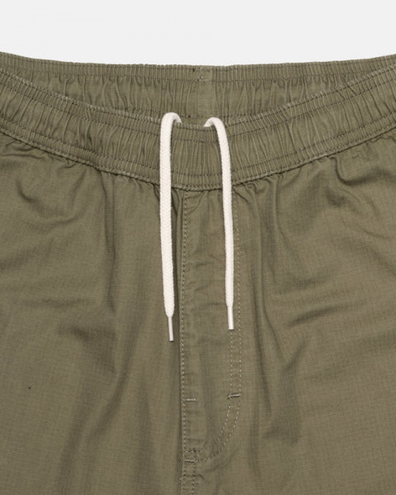 Men's Stussy Ripstop Cargo Beach Pants Olive Ireland | ZSY-0877