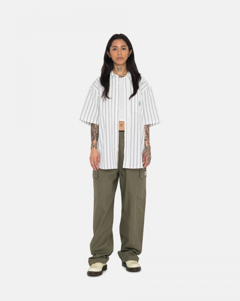 Men's Stussy Ripstop Cargo Beach Pants Olive Ireland | ZSY-0877