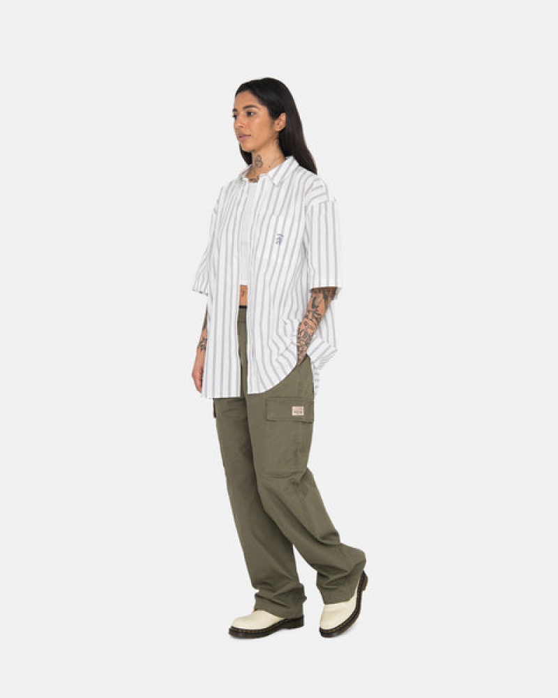 Men's Stussy Ripstop Cargo Beach Pants Olive Ireland | ZSY-0877