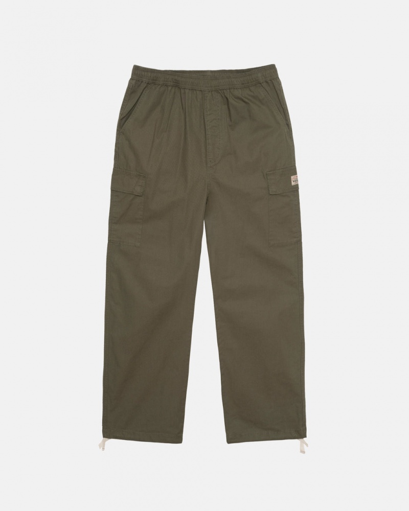 Men\'s Stussy Ripstop Cargo Beach Pants Olive Ireland | ZSY-0877