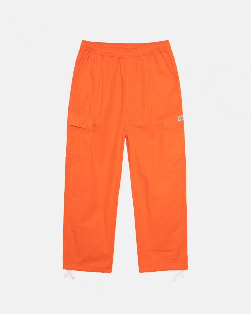 Men\'s Stussy Ripstop Cargo Beach Pants Orange Ireland | KWI-1101