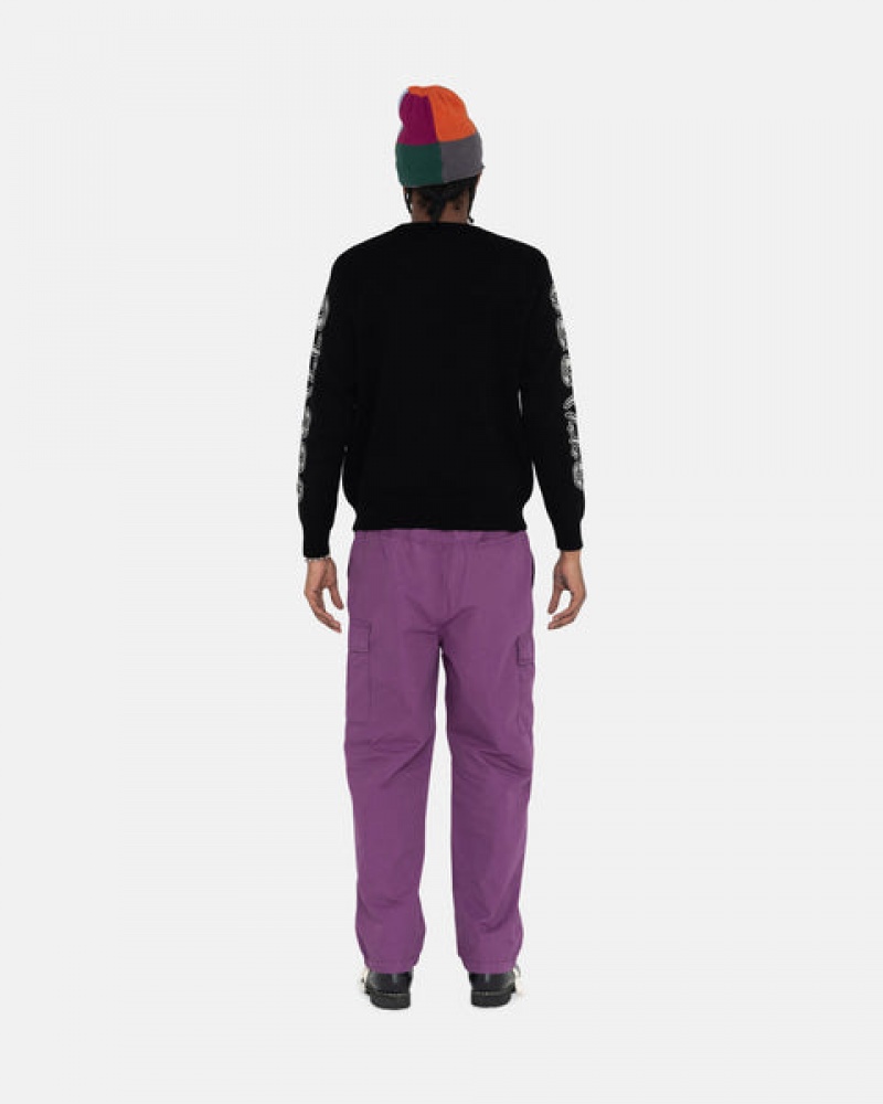 Men's Stussy Ripstop Cargo Beach Pants Purple Ireland | NED-5322