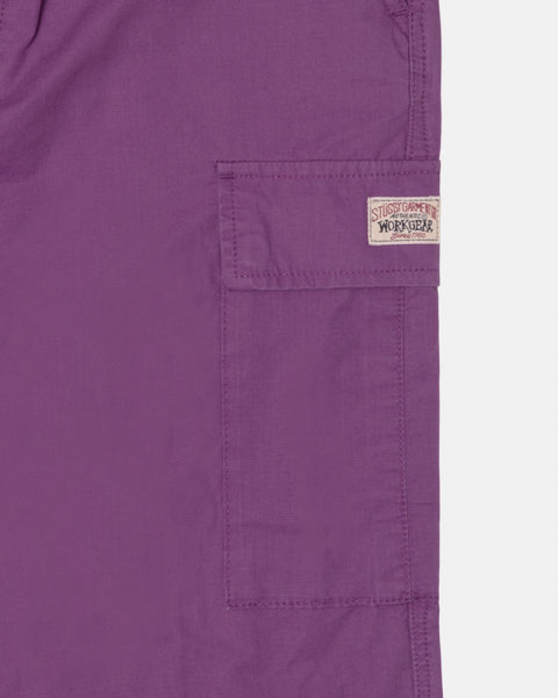 Men's Stussy Ripstop Cargo Beach Pants Purple Ireland | NED-5322