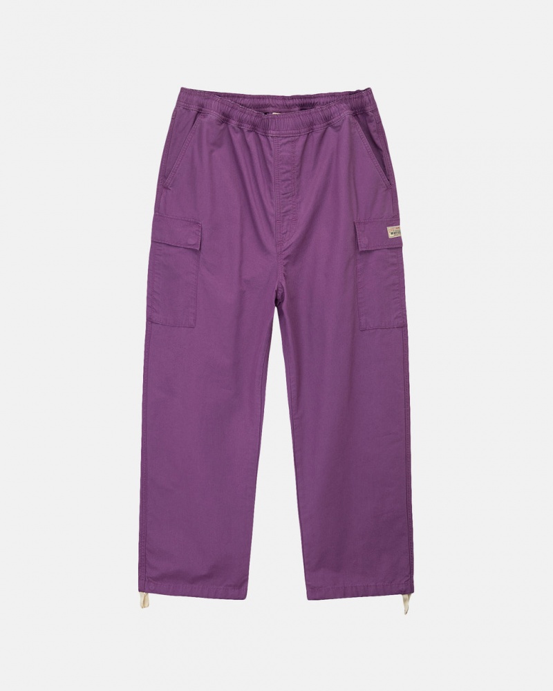 Men\'s Stussy Ripstop Cargo Beach Pants Purple Ireland | NED-5322