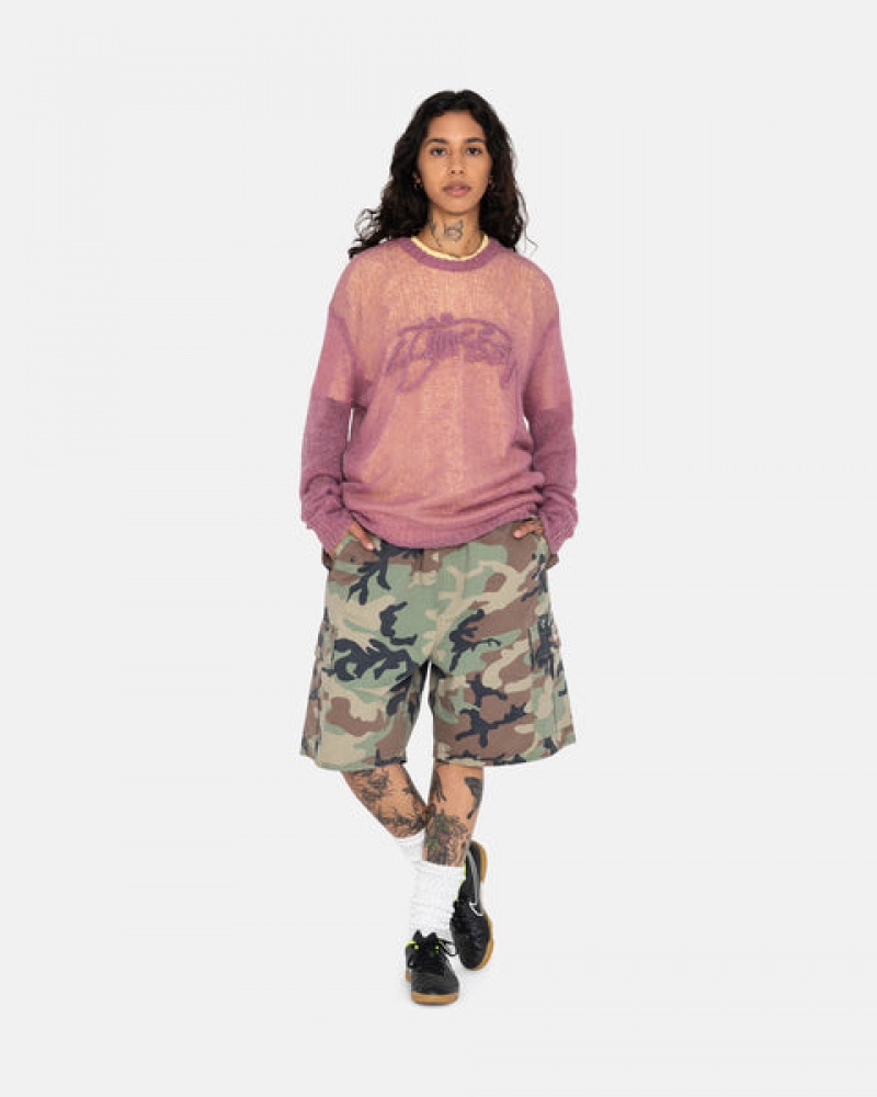 Men's Stussy Ripstop Cargo Beach Shorts Camo Ireland | BLR-3861