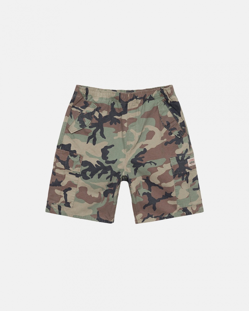 Men\'s Stussy Ripstop Cargo Beach Shorts Camo Ireland | BLR-3861