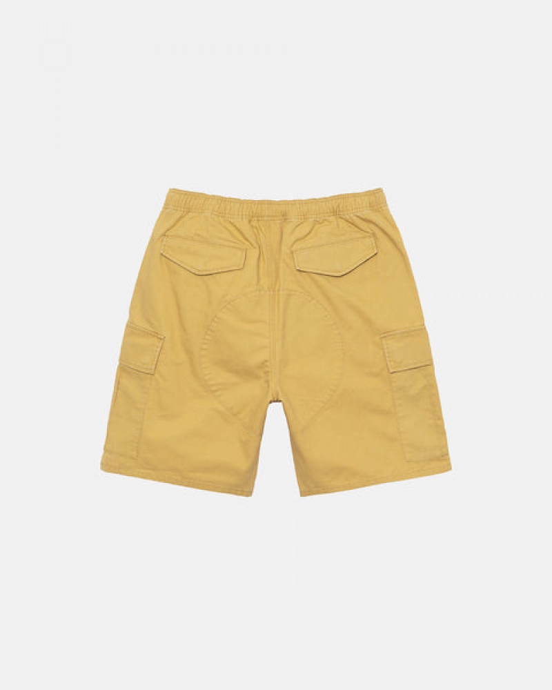 Men's Stussy Ripstop Cargo Beach Shorts Yellow Ireland | URW-4917