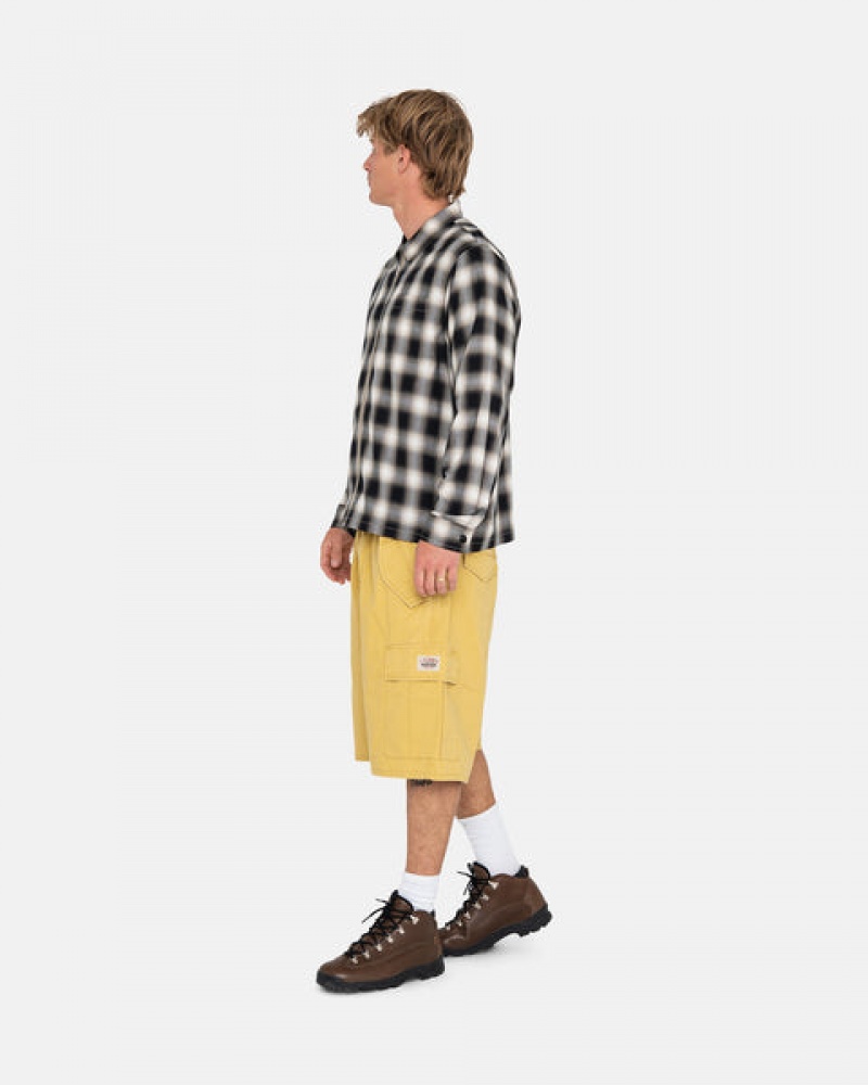 Men's Stussy Ripstop Cargo Beach Shorts Yellow Ireland | URW-4917