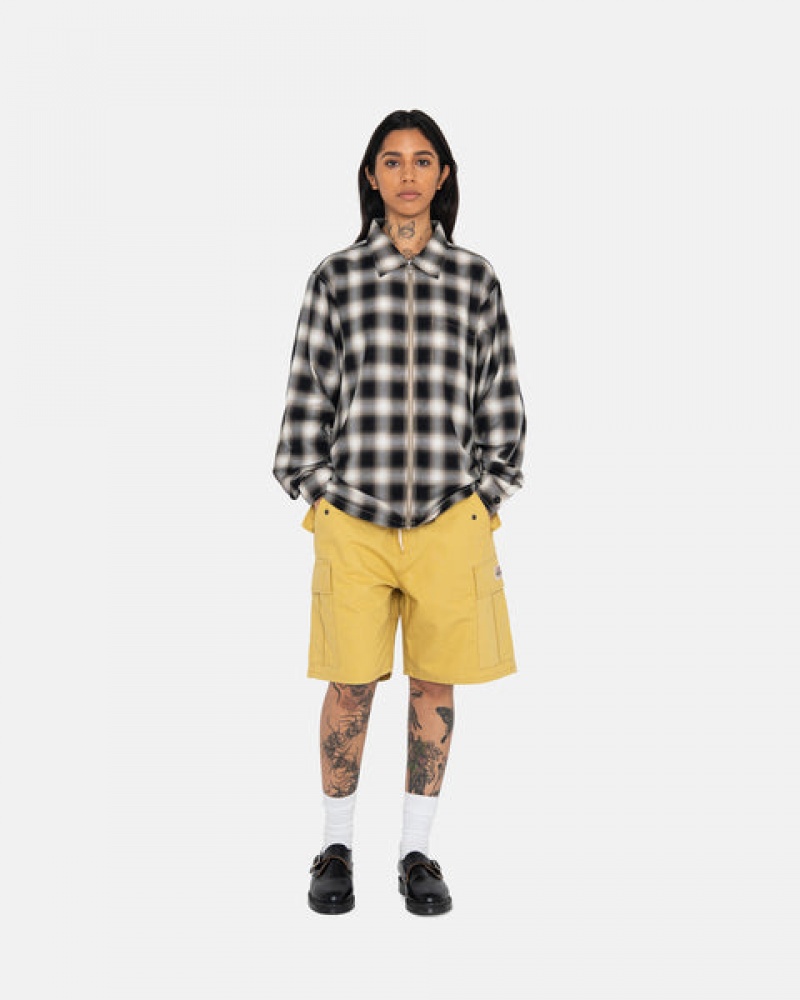 Men's Stussy Ripstop Cargo Beach Shorts Yellow Ireland | URW-4917