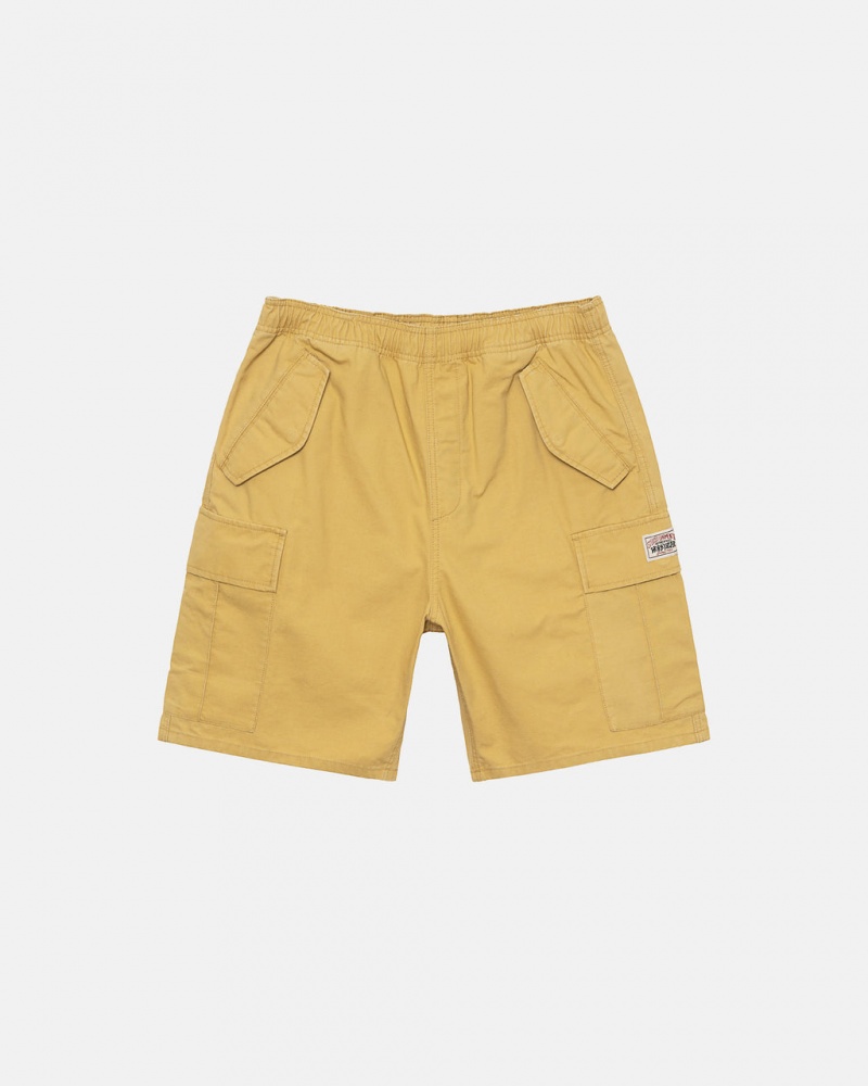 Men\'s Stussy Ripstop Cargo Beach Shorts Yellow Ireland | URW-4917